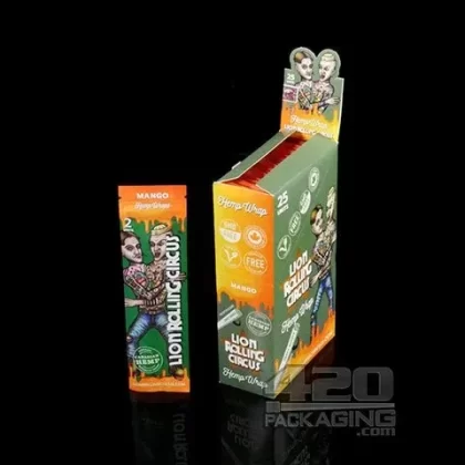 Lion Rolling Circus Mango Hemp Wraps 25/Box