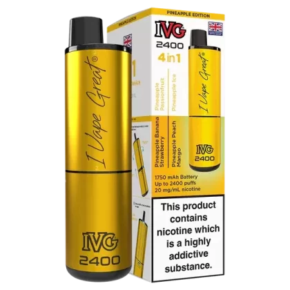 IVG 2400 Rechargeable Vape Pineapple Edition - Strength#20mg