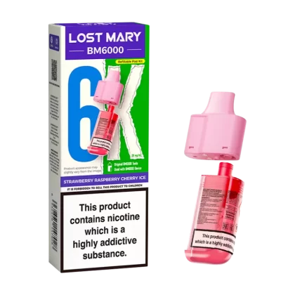 Strawberry Raspberry Cherry Ice Lost Mary BM6000 Refill Pack - 20mg - Vape Product (5F7204)