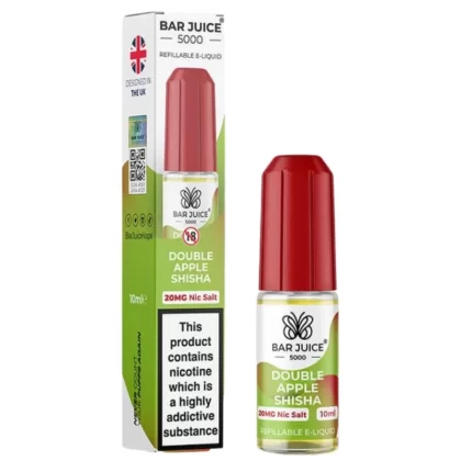 Double Apple Shisha Nic Salt E-Liquid by Bar Juice 5000 (10ml) - 5mg