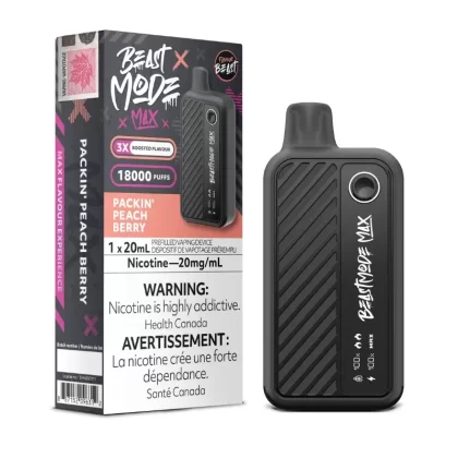 Beast Mode Max 18K Packin’ Peach Berry Disposable Vape - STRENGTH#20MG>20MG (ONT-TAX)