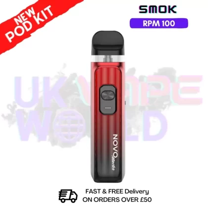 Red Black Smok Novo Master 30K Pod Kit + Free Nic Salt (PRICE £12.99)