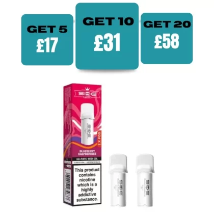 SKE 600 Pro Prefilled Pods (Pack of 2) - £4.99 or 5 for £17 - Blueberry Sour Raspberry
