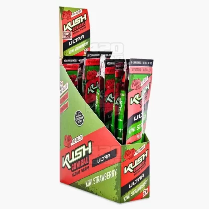 KUSH | ‘Retail Display’ Ultra Herbal Conical Wraps | 157mm – Kiwi Strawberry – 15 Count