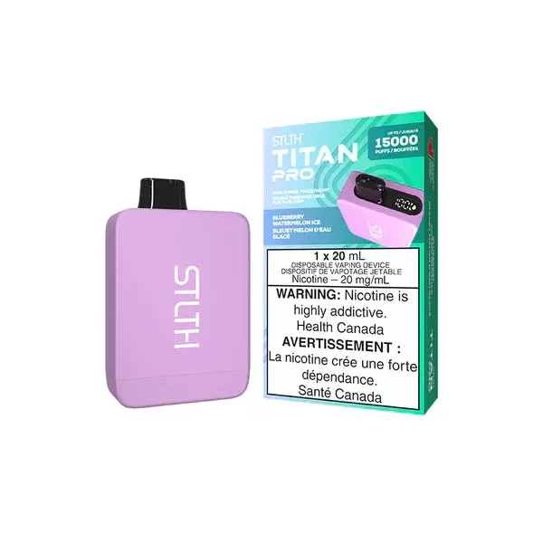 Stlth Titan Pro Disposable Vape – 15K Puffs – Blueberry Watermelon Ice - Select Option#Outside Ontario>Ontario