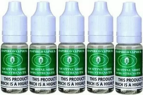 Inspired Vapour Nic Shots 18mg – High VG Nicotine Booster- UK Made - C. 15mg, E. 18mg; 100X 10ml (wholesale), 10X 10ml - Image 2