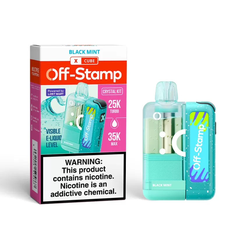 Off-Stamp X-CUBE "CRYSTAL CUBE" 35K Disposable KIT Powered By LOST MARY – 35000 Puffs - Black Mint - Image 2