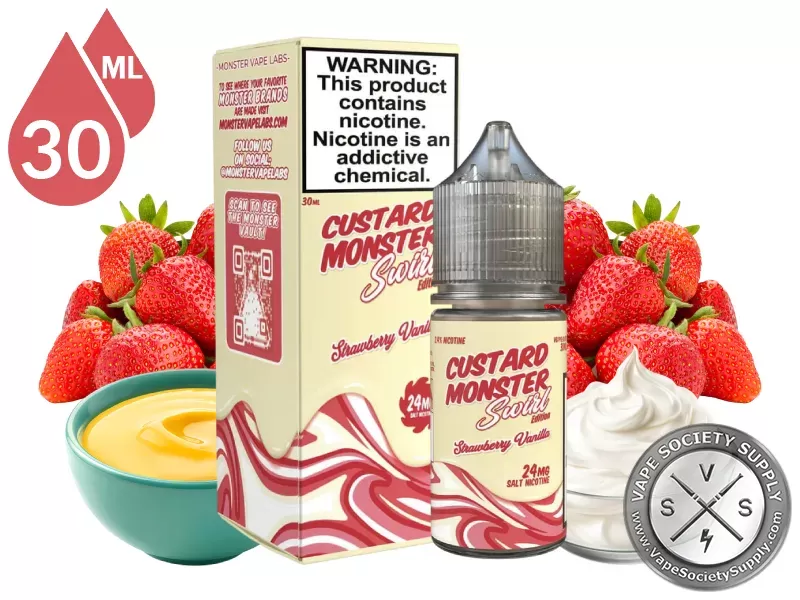 Strawberry Vanilla Swirl Custard Monster Salt 30ml