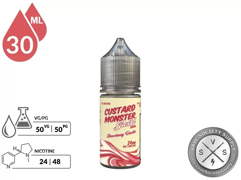 Strawberry Vanilla Swirl Custard Monster Salt 30ml - Image 2