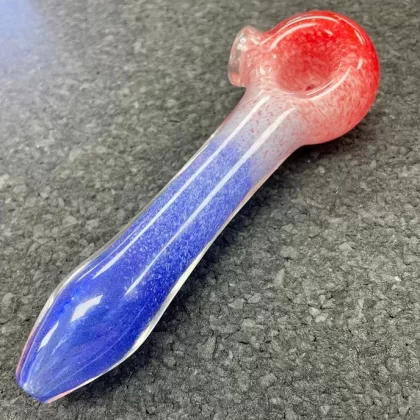 Three Tone Frit Pipe – Red, White & Blue