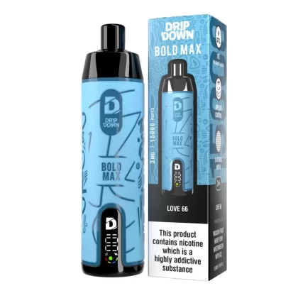 Drip Down Bold Max Love 66 – 15000 Puffs 3mg DTL Disposable Vape