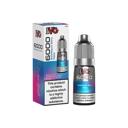IVG 6000 Bubblegum Berry Wave E Liquid 10ml - Nicotine Strength#20mg>10mg (663322)
