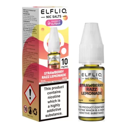 Strawberry Razz Lemonade Nic Salt E-Liquid by Elf Bar Elfliq (10ml) - 10mg