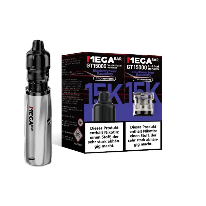 MEGABAR GT15000 Prefilled Pods – Blueberry Sour Raspberry (2+10ml) - Image 3