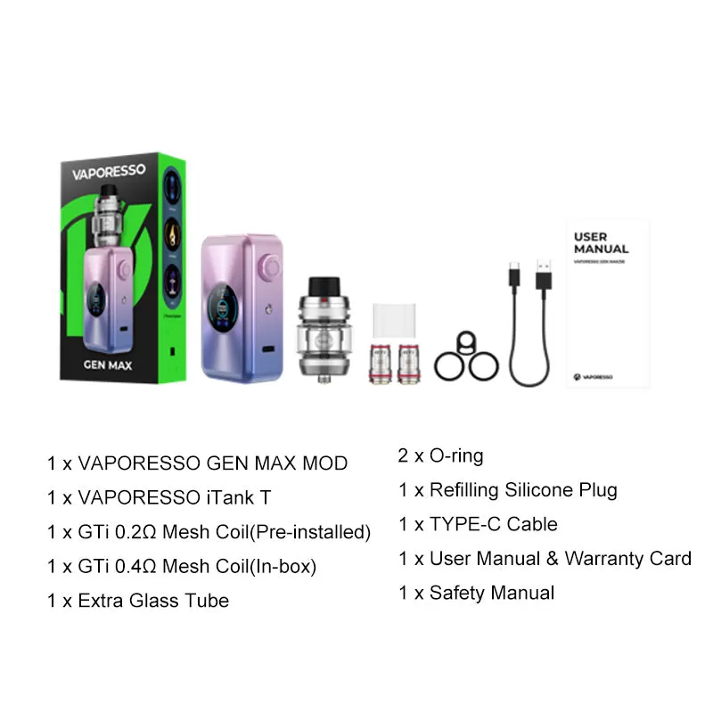 Vaporesso GEN MAX 220W Kit With iTank T Atomizer 6ml - Image 3
