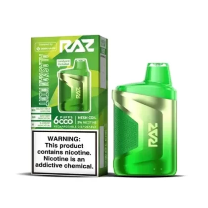 RAZ CA6000 Disposable Vape (5%, 6000 Puffs) - Flavor#Alaskan Mint>Spearmint>Strawberry Kiwi>Hawaii Sunset>Lemon Lime>Watermelon Ice