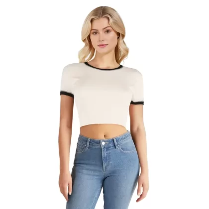 Women’s Short Sleeve Cropped Crew Neck Tee