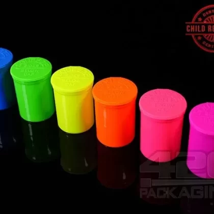 Squeezetops® PST30 Fluorescent Mix Child Resistant Containers 600/Box - Vape Store