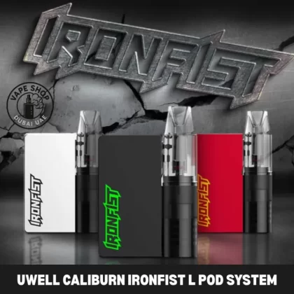 UWELL Caliburn Ironfist L Pod System Kit – Compact Power for Everyday Vaping in Dubai - Coral Red, Matte black