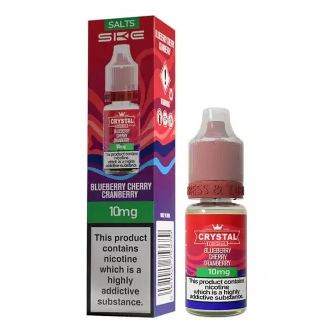 SKE Crystal Blueberry Cherry Cranberry Nic Salt E Liquid – Original Series (10ml)