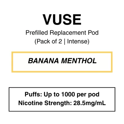 Vuse – eLiquids – Banana Menthol – 28.5mg/mL (Intense Flavour)