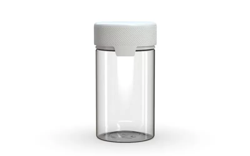 CHUBBY GORILLA | Child Resistant Clear Plastic Aviator Container w/ White Cap | 150mL – 5oz – 300 Count