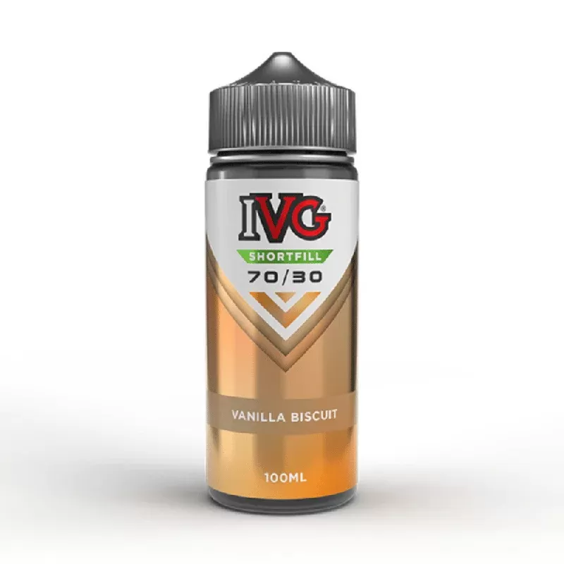 IVG 70/30 100ml Shortfill E-Liquid Vanilla Biscuit - Nicotine Strength#0mg (2CB9EE)