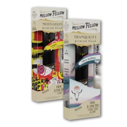 Mellow Fellow Motivation (Tangie) & Tranquility (White Buffalo) 2ml Disposable Vape Day/Night Bundle