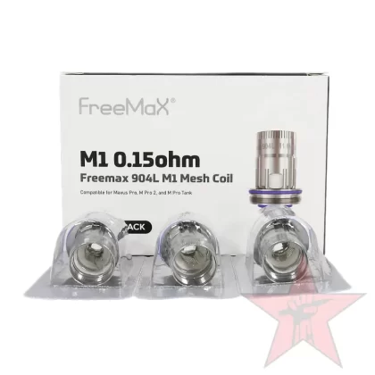Freemax Maxus Pro M Replacement Coils – 3 Pack - 0.15ohm 904L M1 Single Mesh, 0.2ohm 904L M2 Dual Mesh