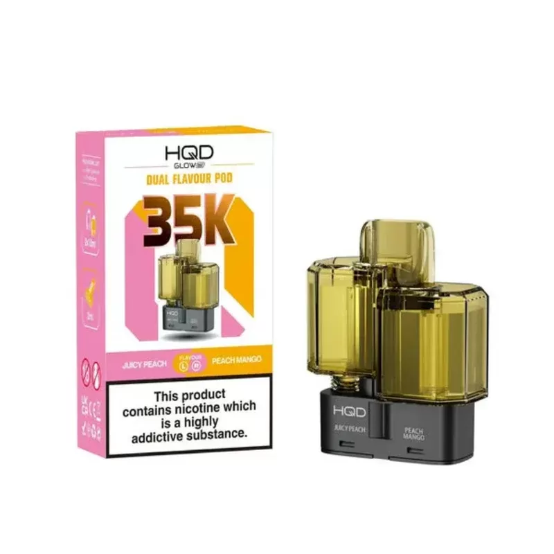 HQD Glow Air 35K Prefilled Pod Juicy Peach / Peach Mango Ice - Nicotine Strength#20mg (522B3F)