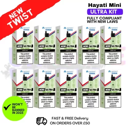 Lemon Lime Hayati Mini Ultra 1500 Box Of 10