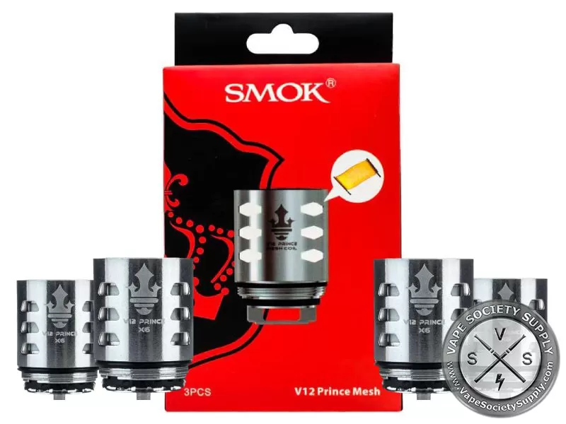 SMOK TFV12 Prince Replacement Coils (Pack of 3) - Dual Mesh 0.2ohm, M4 0.17ohm Quadruple