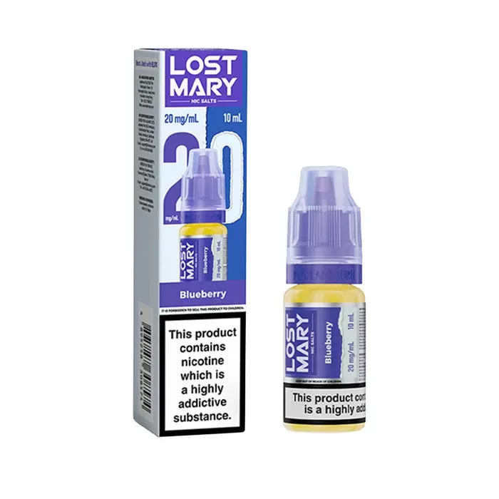 Blueberry Nic Salt E-Liquid by Lost Mary - 10mg – Medium Strength, 20mg – High Strength