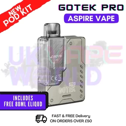 Titanium Aspire Gotek Pro Vape Kit | £17.99 | FREE 80ML Eliquid