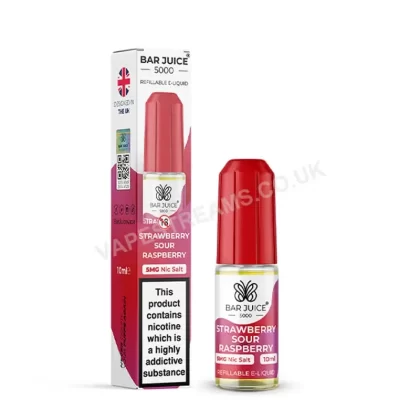 Bar Juice 5000 Strawberry Sour Raspberry Nic Salt E-Liquid - Vapestreams Co