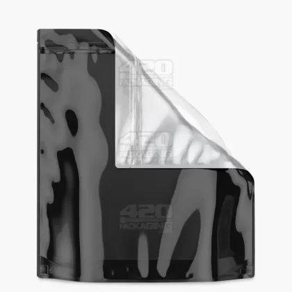Tamper Evident | Glossy Black Vista Mylar Bags | 14.6in x 16.4in – 448g – 100 Count