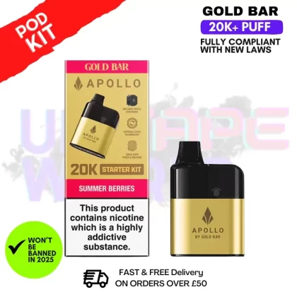 Summer Berries Gold Bar Apollo 20K Prefilled Pod Kit