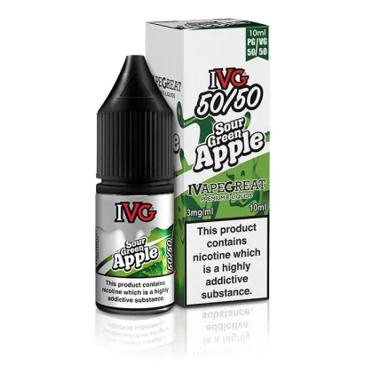 IVG 50/50 Sour Green Apple 10ml Nic Salt Vape Juice - Strength
