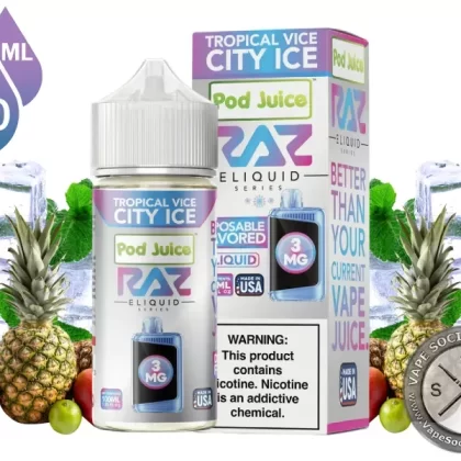 Tropical Vice City Ice Pod Juice x RAZ 100ml - Vape Product, Vape Product