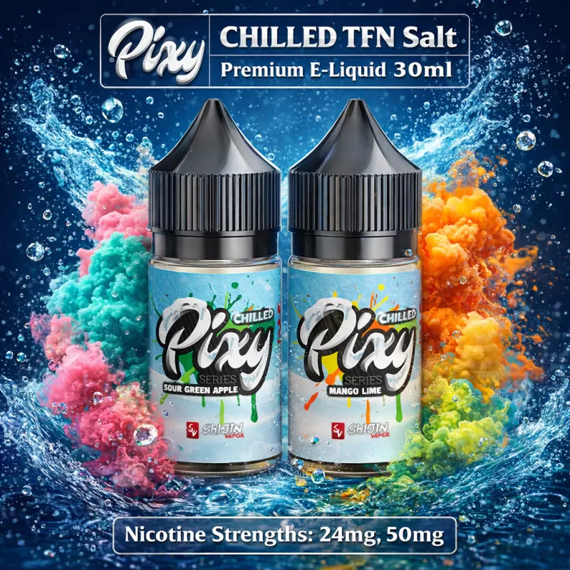 Pixy CHILLED TFN Salt Premium E-Liquid 30ml - Sour Green Apple CHILLED / 50mg - Vapeciga