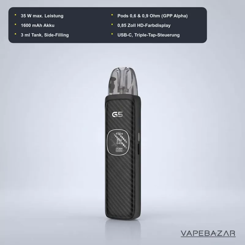 Uwell Caliburn G5 E-Zigaretten – Set Black Carbon - Image 2