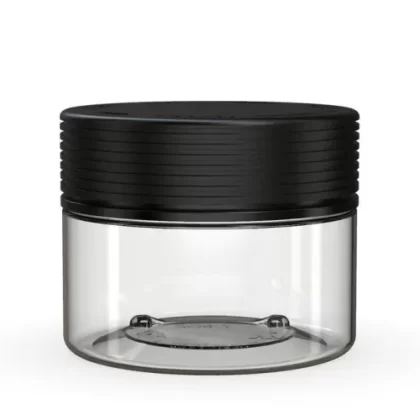 CHUBBY GORILLA | Child Resistant Clear Plastic Spiral XL Jar w/ Black Cap | 92.5mm – 7.5oz – 100 Count