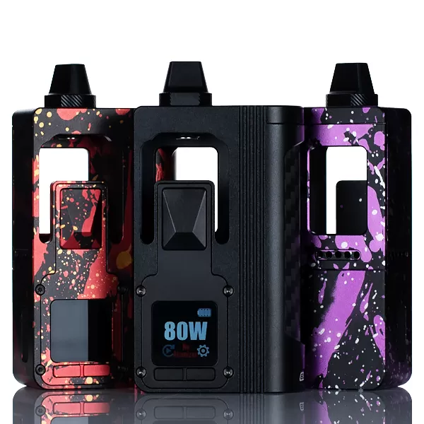 Thunderhead Creations x Mike Vapes Blaze AIO DNA80C 80W Boro Mod - Matte Black, Splatter Red