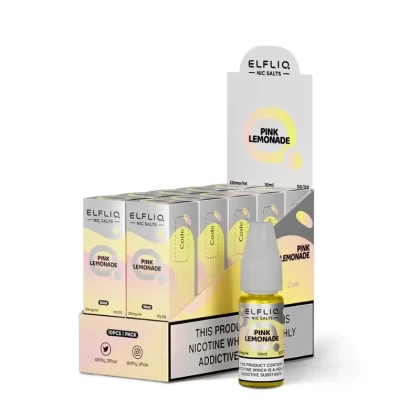 ElfLiq 10 Bottle Pack Pink Lemonade E Liquid - Elf Bar ElfLiq Pink Lemonade E Liquid 10ml (Nicotine Strength)#20mg>10mg>5mg
