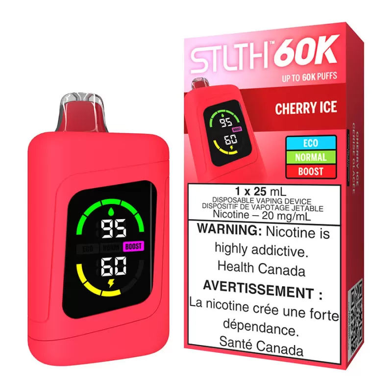 STLTH 60K Disposable Vape Device - Cherry Ice - 20mg/ml