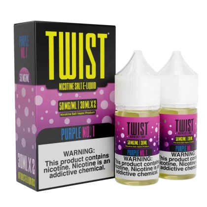 TWIST Nicotine Salt E-Liquid - Purple No.1 - 60ML E-Liquid (Twin 30ML Pack)