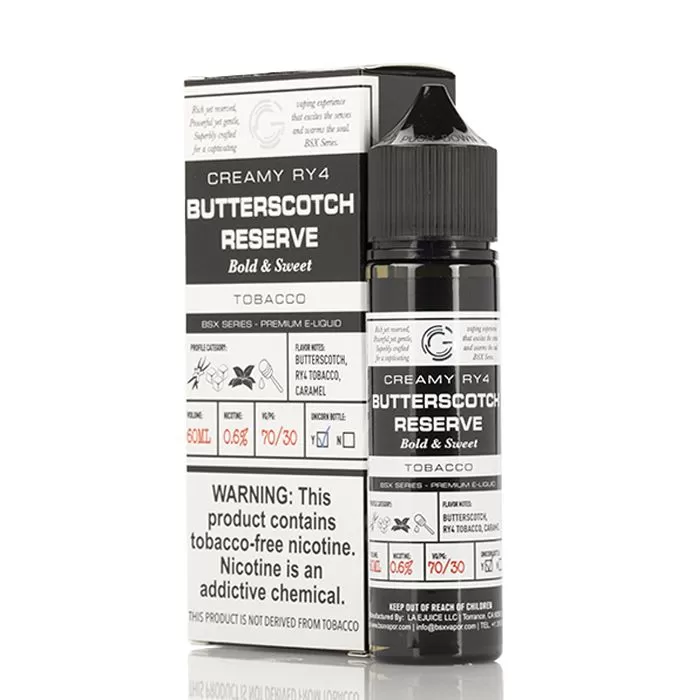 Glas Basix Butterscotch Reserve (RY4 Tobacco) Vape e-Liquid 60mL - Beyondvape
