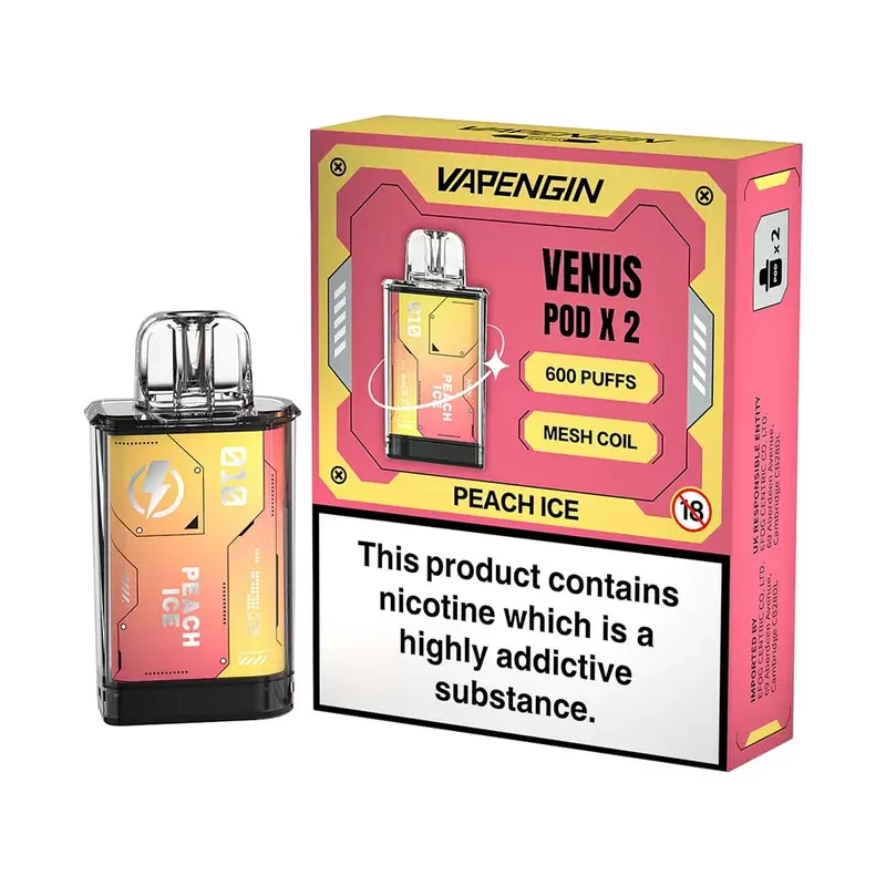 Vapengin Venus Peach Ice Pods (2 Pack) - Nicotine Strength#20mg