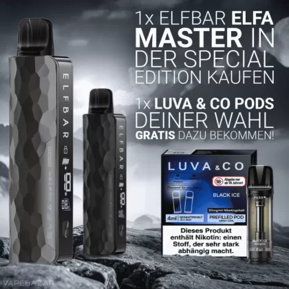 ELFA MASTER KAUFEN & 1x LUVA & CO GRATIS DAZU BEKOMMEN! - Obsidian Black, Meteor Grey; America Blend, Apple Peach