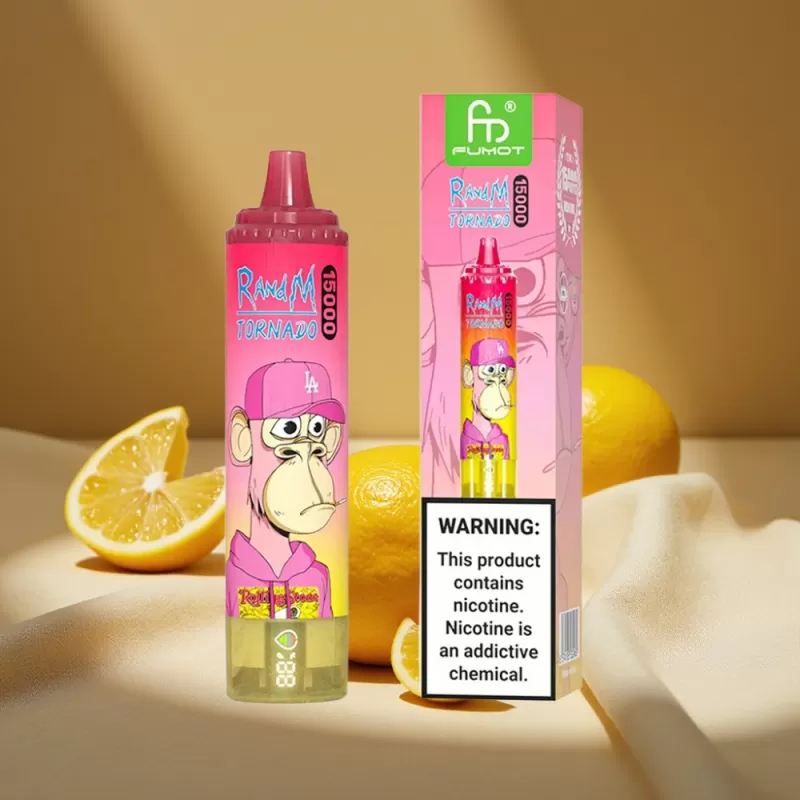 RandM Fumot Tornado 15000 Puffs 25ml Mesh Coil Disposable Vape Lemon - Image 2